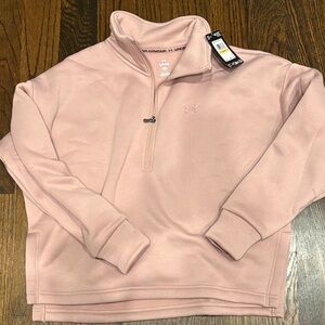 NWT Under Armour Light Pink Half-Zip Sweatshirt